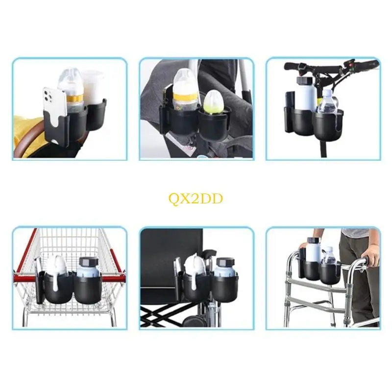 QX2D soporte bebidas doble para cochecito con giro - imagen 3