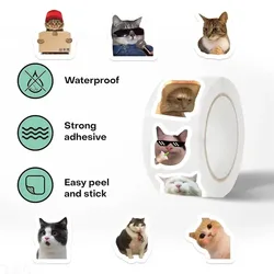 Pegatinas impermeables de gatos divertidos para móvil y portátil