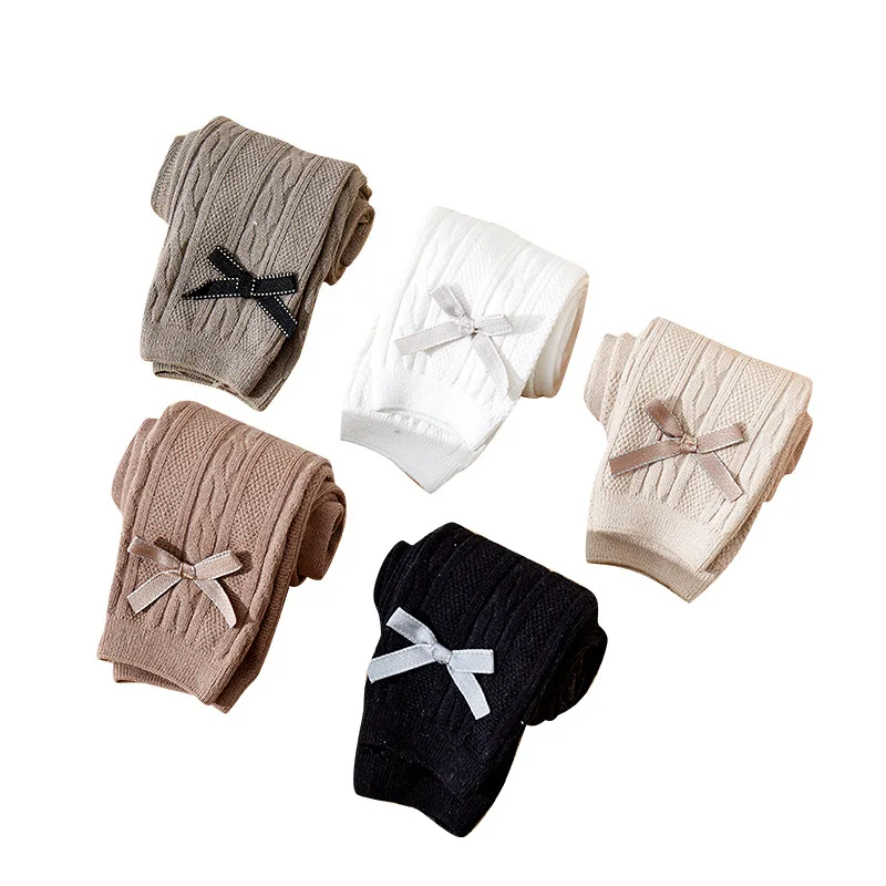 Pantimedias de algodón lisas para recién nacida niña - imagen 2