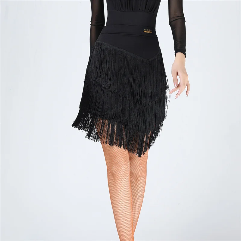 Vestido de baile latino con borlas y falda de flecos para mujer - imagen 2