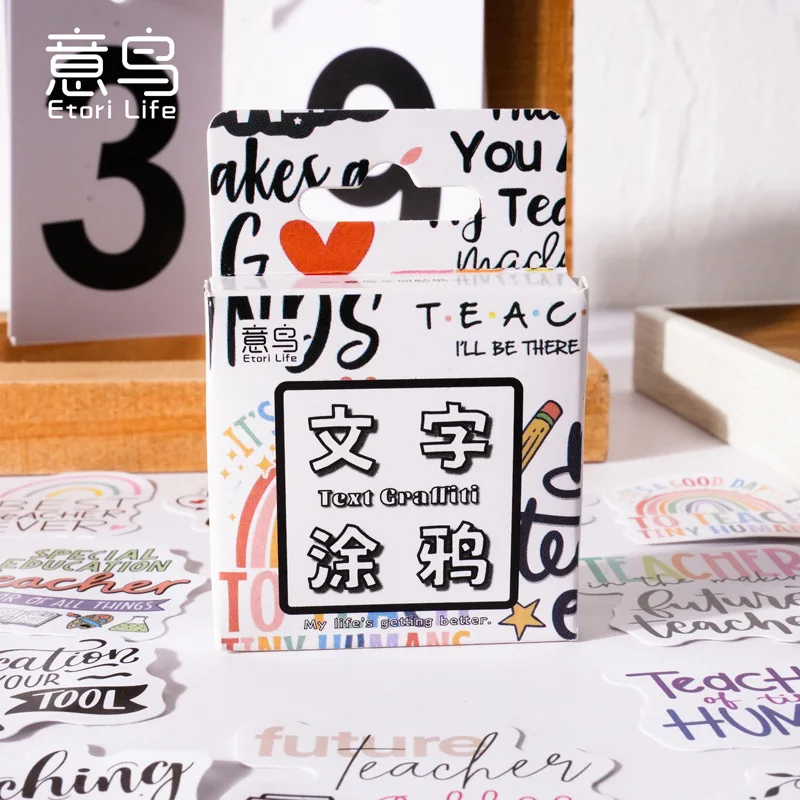 Pegatinas de letras estilo graffiti vintage para álbum y diario - imagen 4
