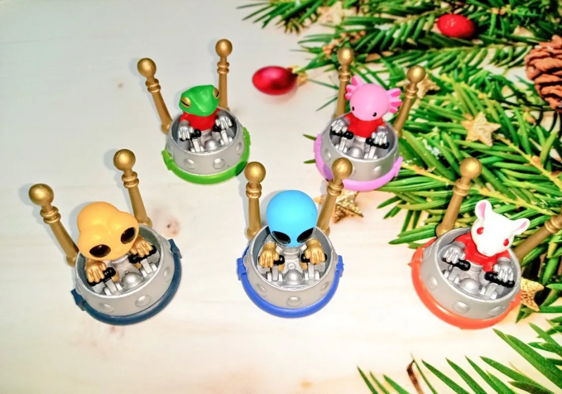 Figuras extraterrestres de cápsula – Rana, Axolotl y Ratón Gashapon - imagen 2