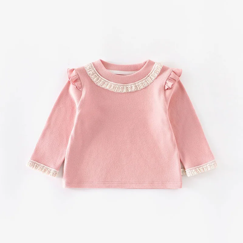 MILANCEL Camisa de otoño con encaje y manga larga para niños