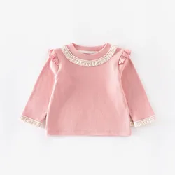 MILANCEL Camisa de otoño con encaje y manga larga para niños