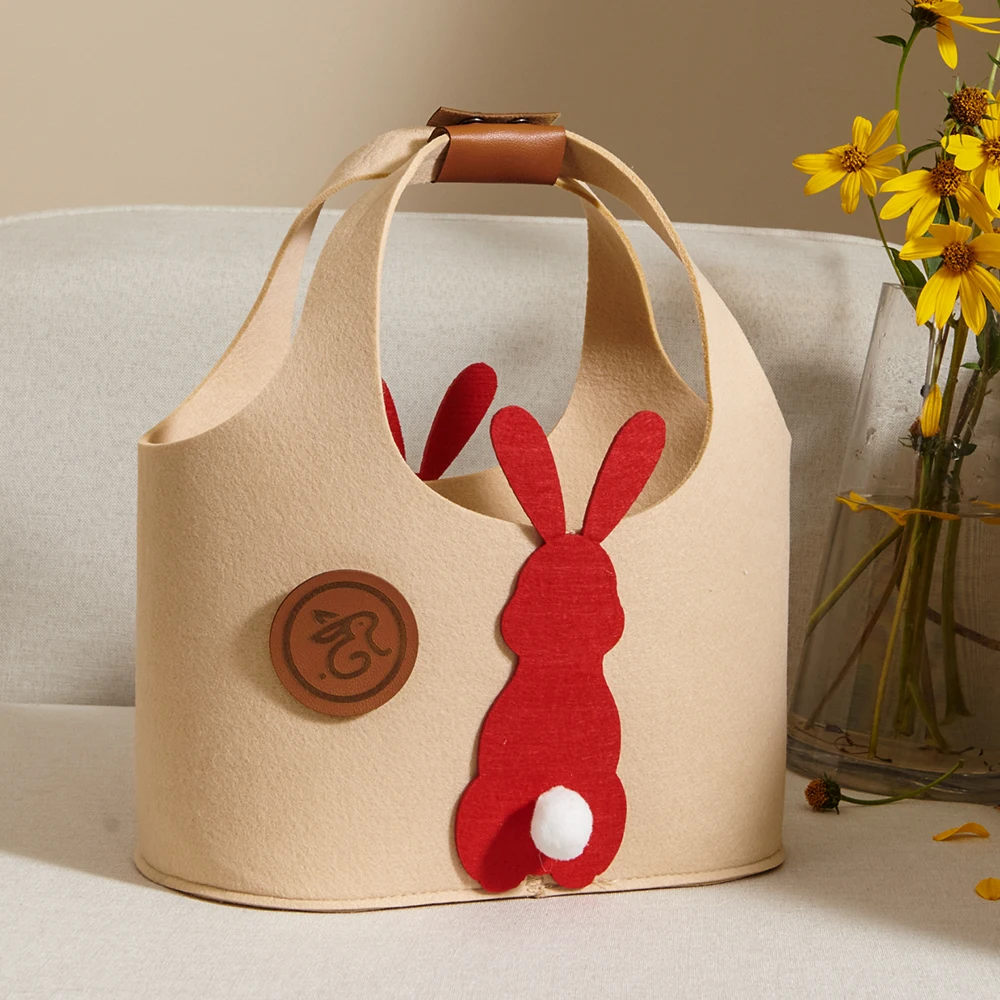 Bolsa de pañales Sunveno en fieltro conejito navideño rojo