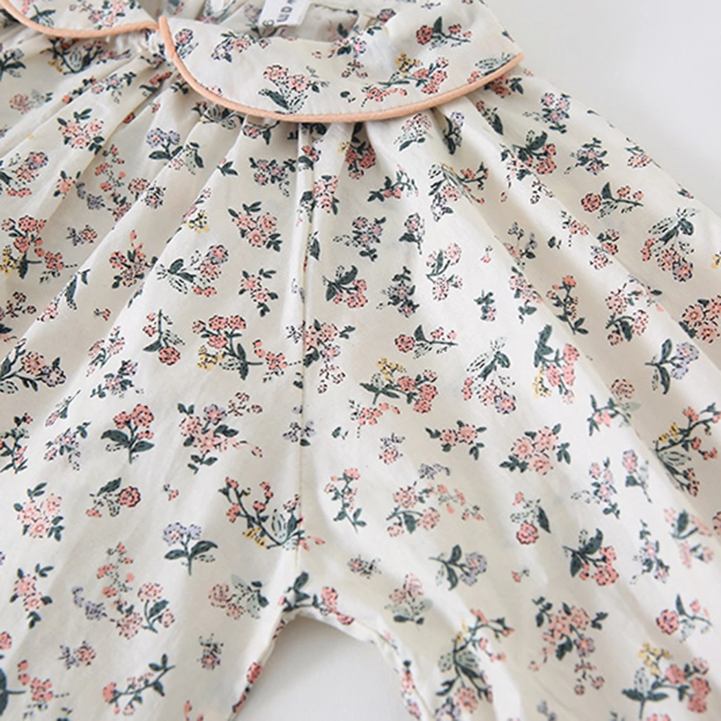 Blusa de solapa para niña con camisa floral algodón manga larga - imagen 4