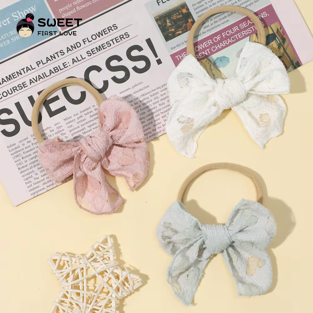 Diadema de encaje para bebé y niña con turbante elástico - imagen 3