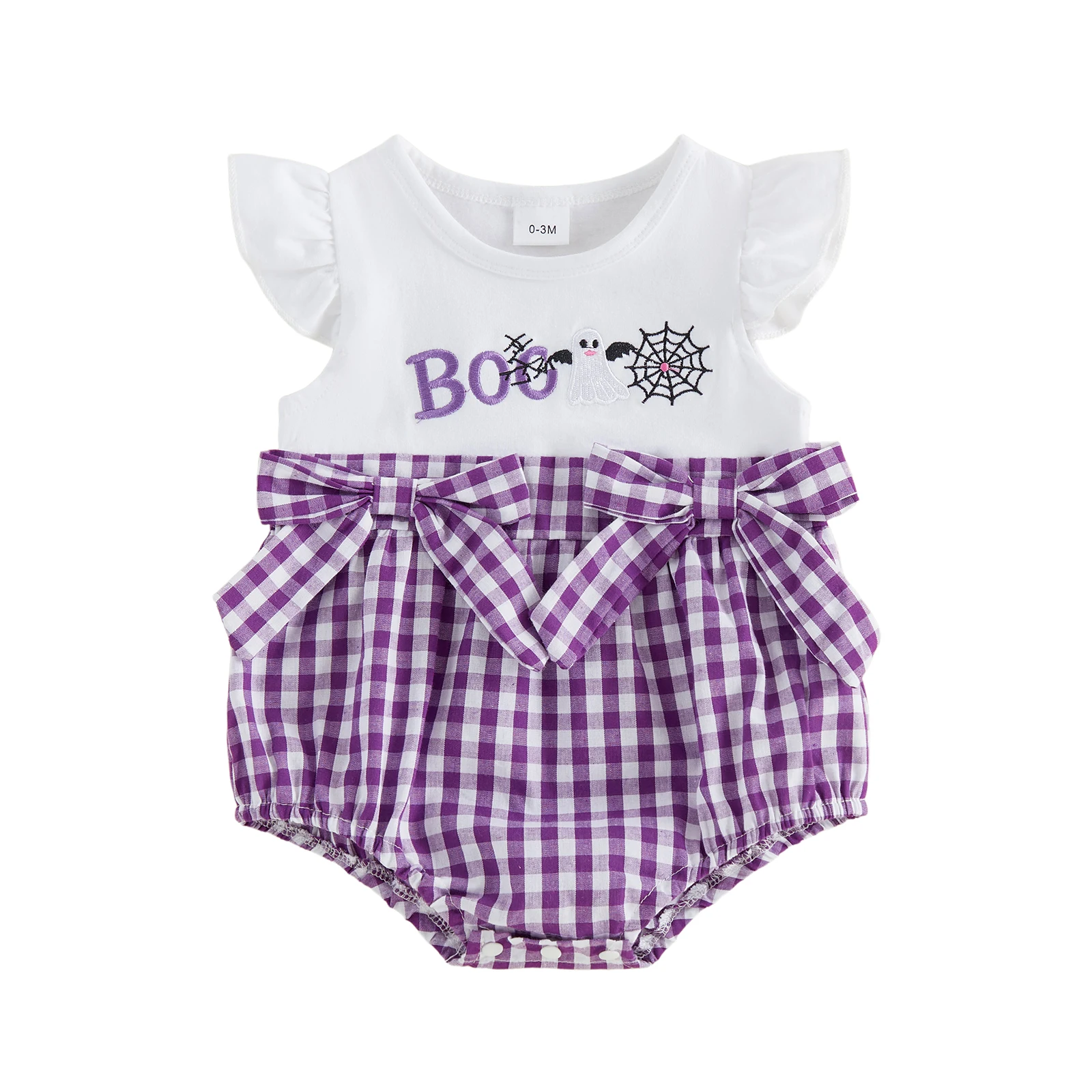Body de Halloween para bebé niña con lazo y fantasma bordado - imagen 2