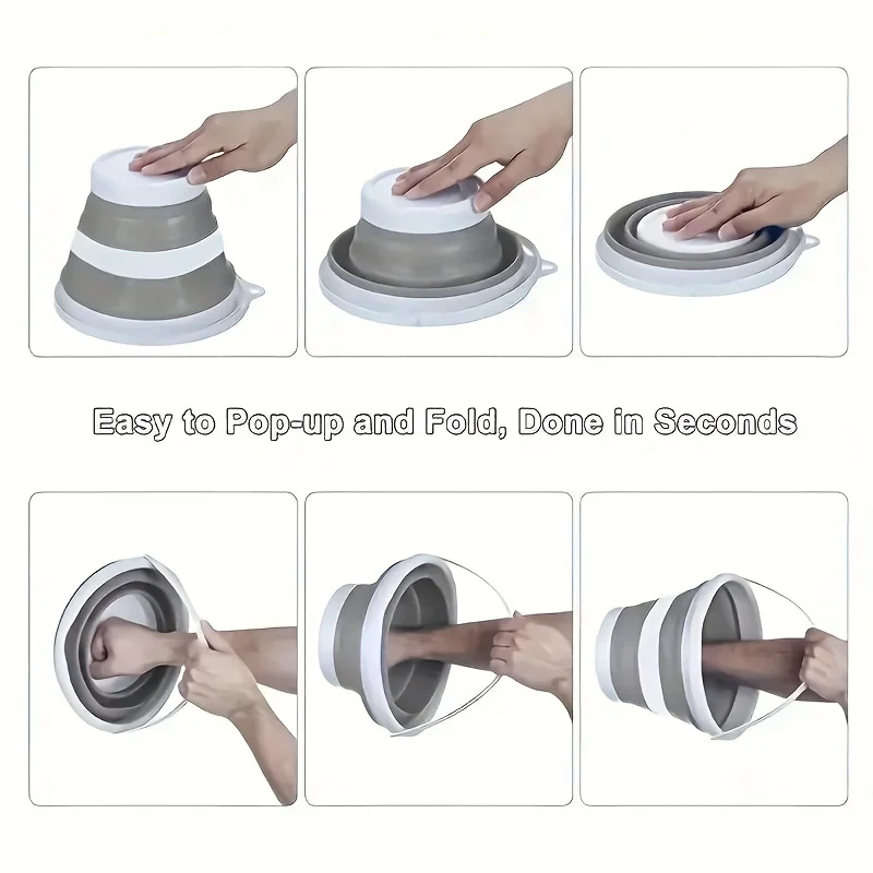 Cubo plegable multiusos que ahorra espacio para camping y pesca - imagen 4