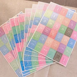 Etiquetas adhesivas escolares numeradas para agenda y cuaderno