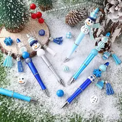 Bolígrafo con cuentas navideñas para regalos escolares con dijes