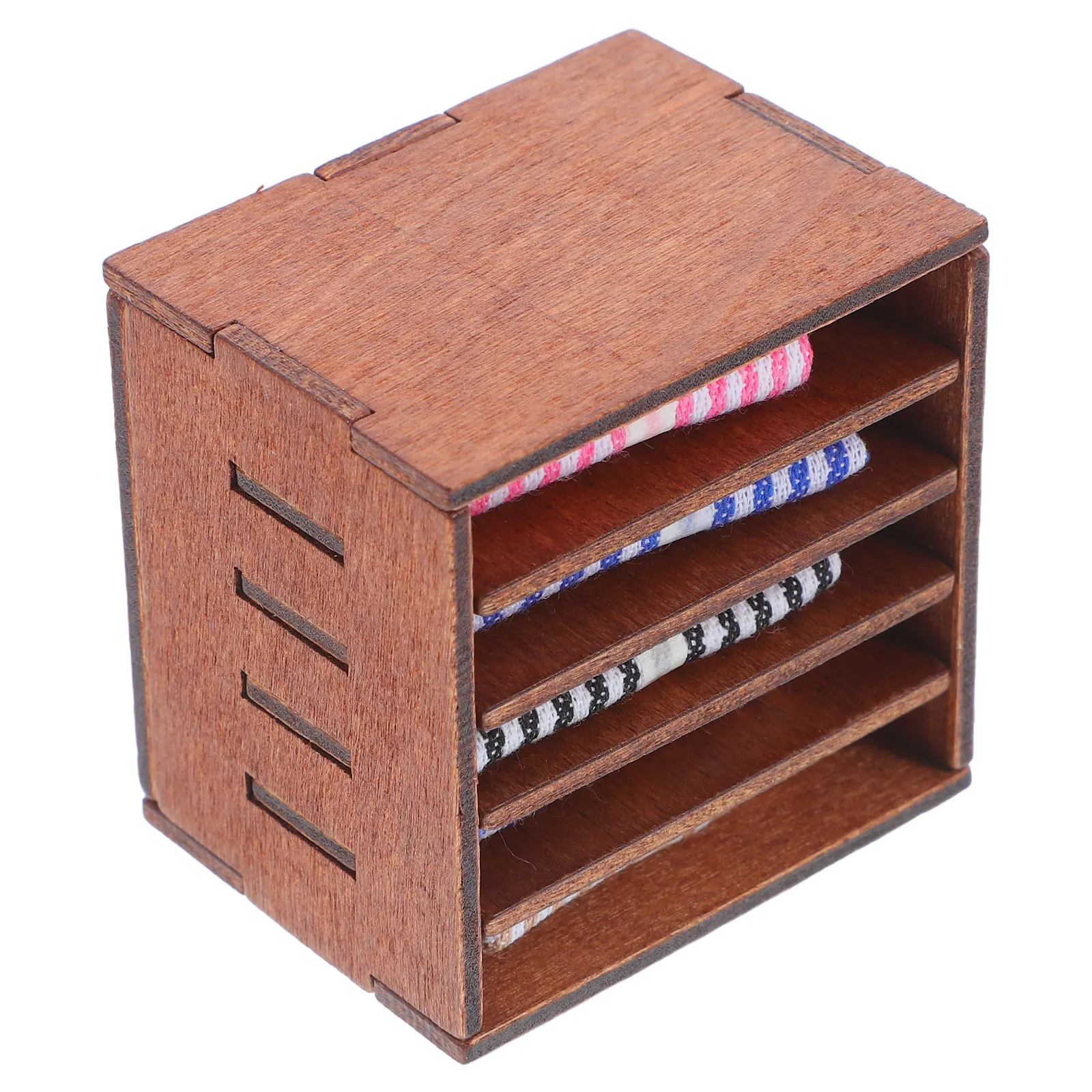 Mueble de almacenamiento de tela para casa de muñecas en miniatura