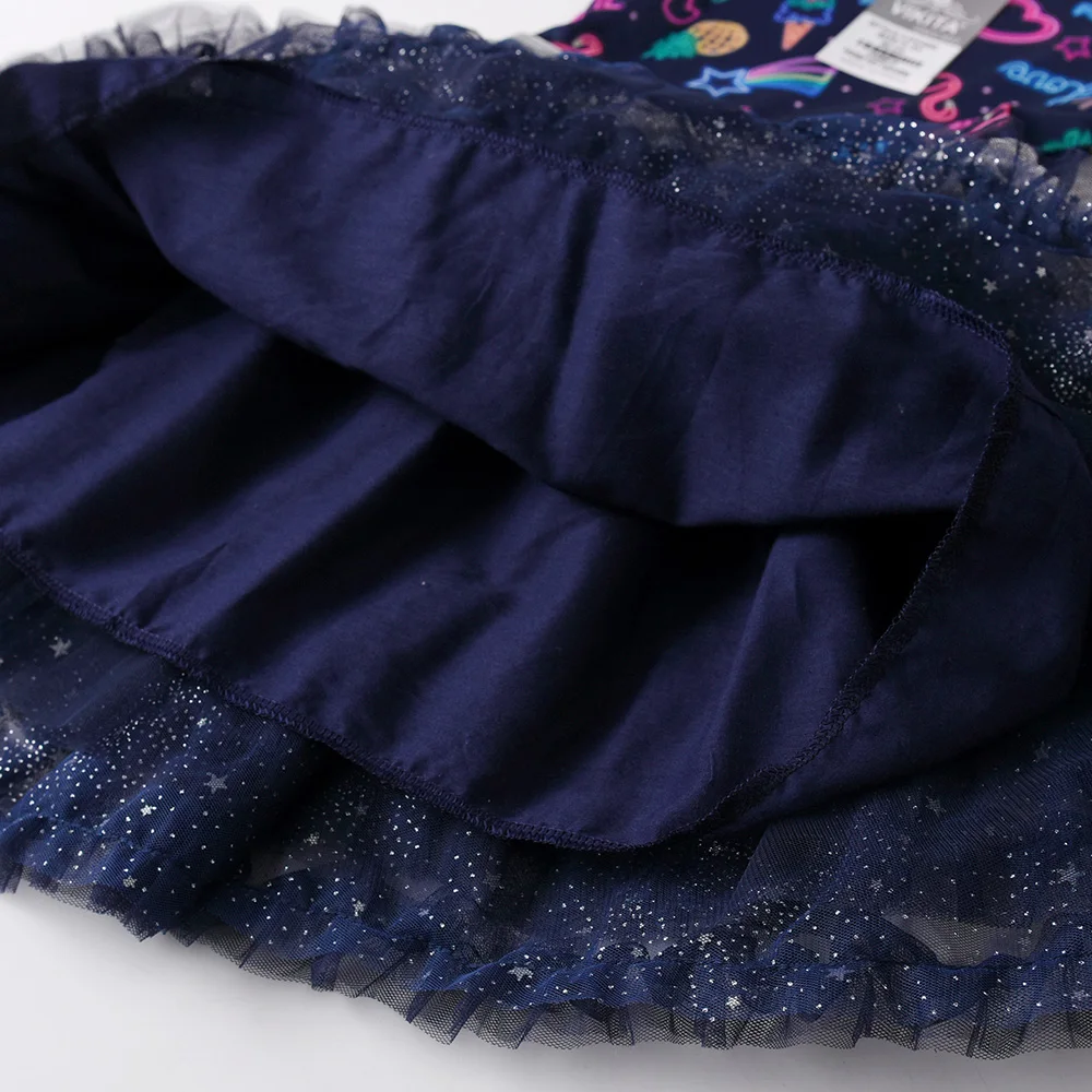 DXTON vestido princesa floral para niña, manga larga - imagen 2