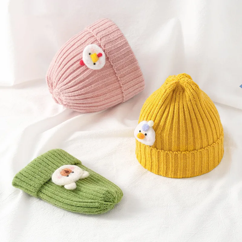 Gorro infantil de punto con dibujos animados - Kawaii color solido - imagen 2