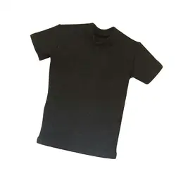Camiseta de algodón negra cuello redondo estilo holgado para figura