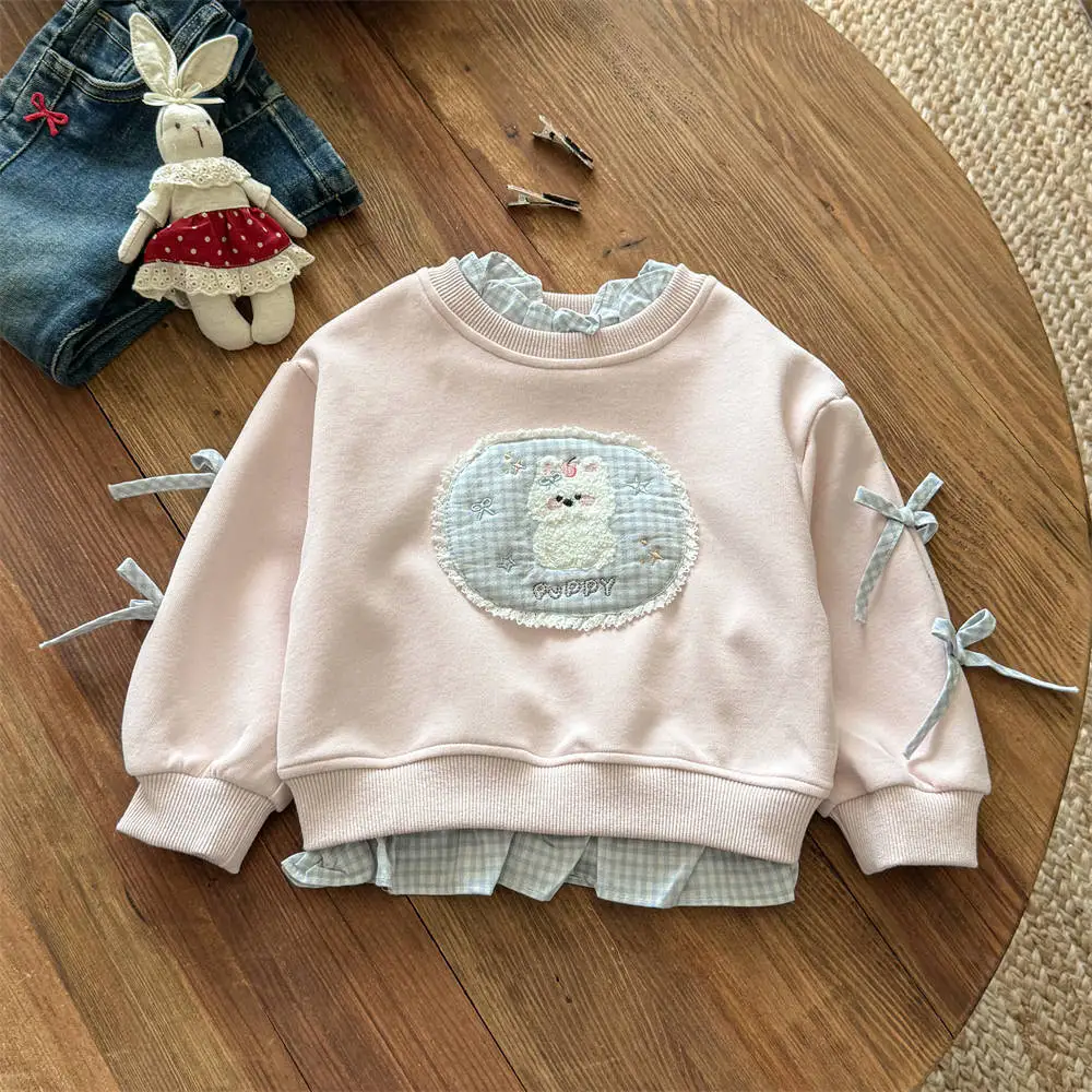 Jersey de punto con lazo para niña, vista frontal