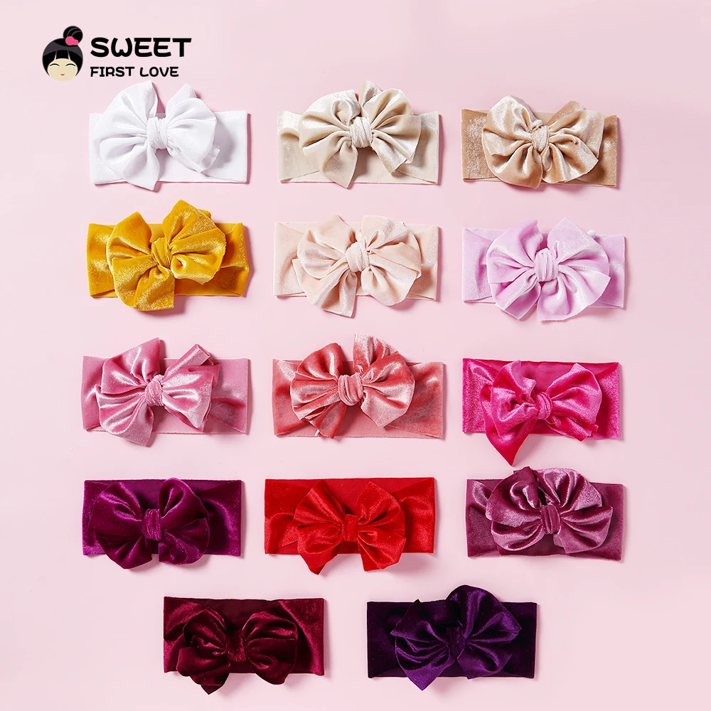 Diadema de terciopelo con lazo suave para bebé y niñas - accesorio - imagen 5