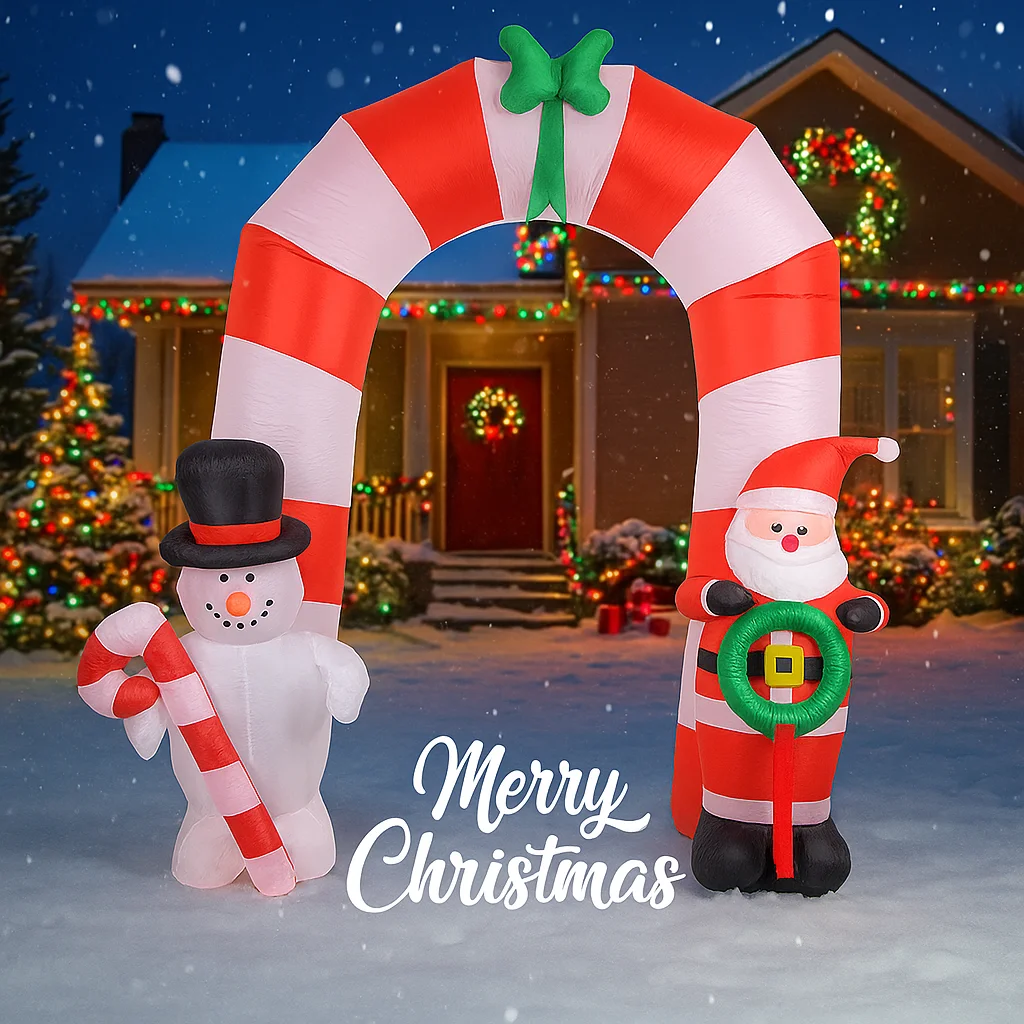 Arco inflable de Navidad con muñeco de nieve y luces LED - imagen 5