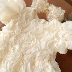 Vestido de verano para niña con mangas abullonadas estilo princesa