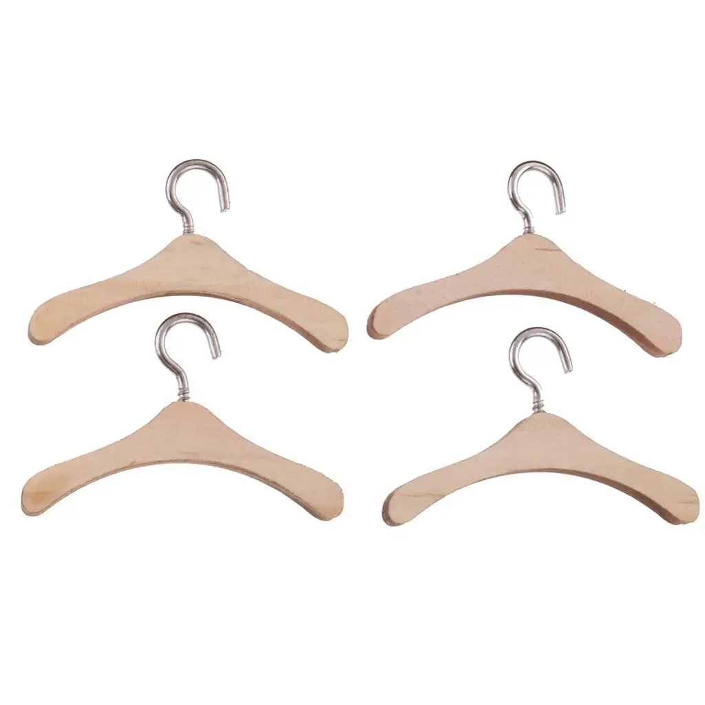 Perchas para ropa con gancho de metal y madera