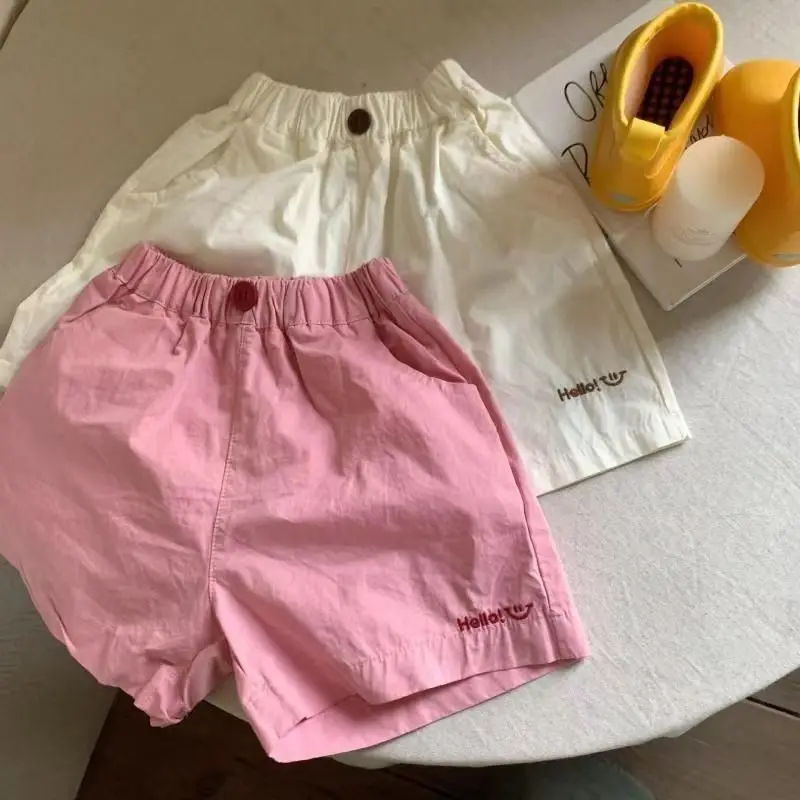 Pantalones cortos de verano unicolor ligeros para niñas y niños - imagen 3