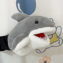 Marioneta de mano tiburón peluche con boca abierta