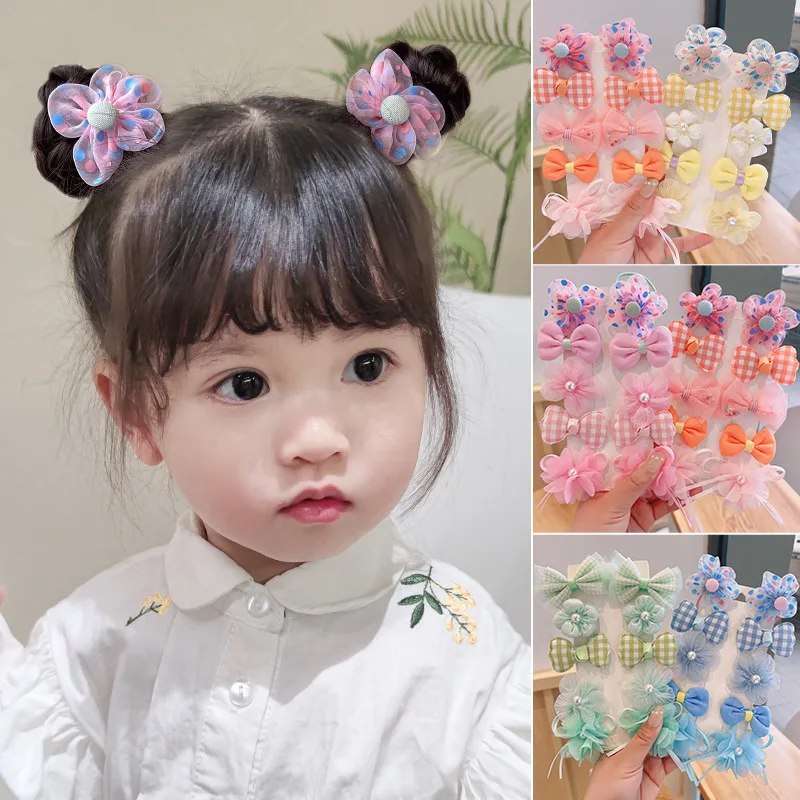 Gomas y lazos para el pelo de niña con flores, elásticos suaves - imagen 4