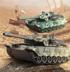 Tanque RC teledirigido con orugas de batalla eléctrico verde