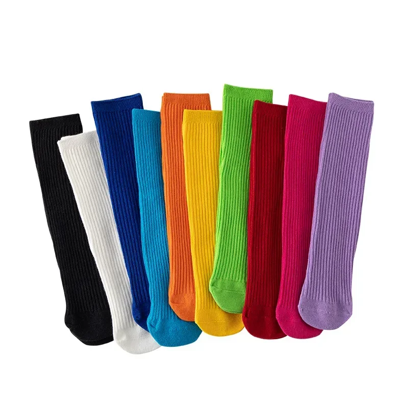 Calcetines altos de algodón suave para niños y niñas – color caramelo - imagen 5