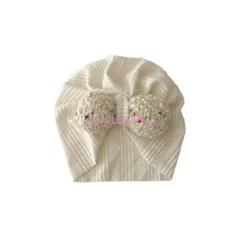Gorro bebé R6FD turbante encaje princesa con orejeras otoño-invierno - imagen 2