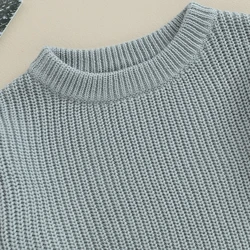 Jersey de punto con manga larga y cuello redondo para niños