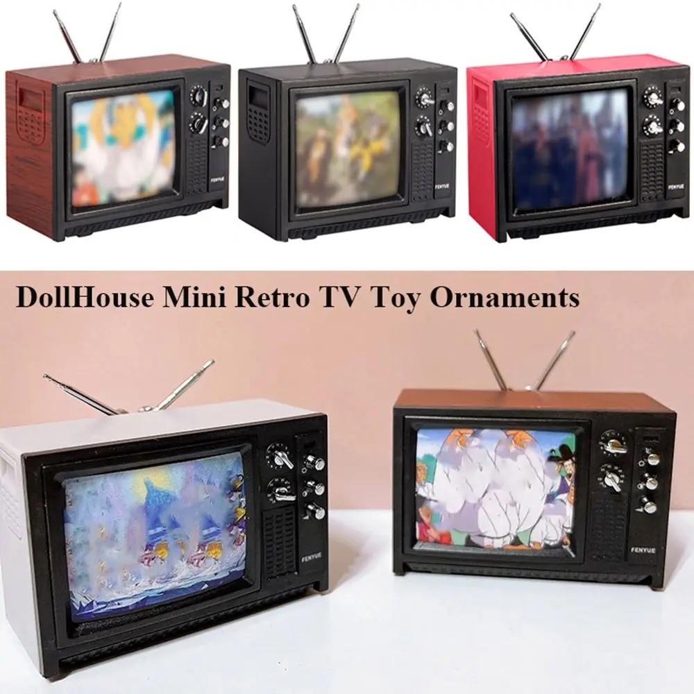Televisión en miniatura retro para casa de muñecas y decoración BJD - imagen 3
