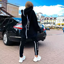 Winner chándal mujer holgado letras – sudadera larga y jogging
