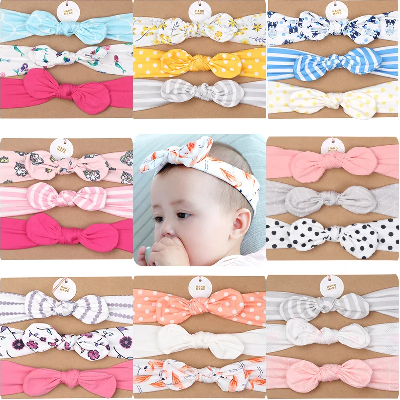 Diademas bebé recién nacido elásticas con lazo estampado floral - imagen 4
