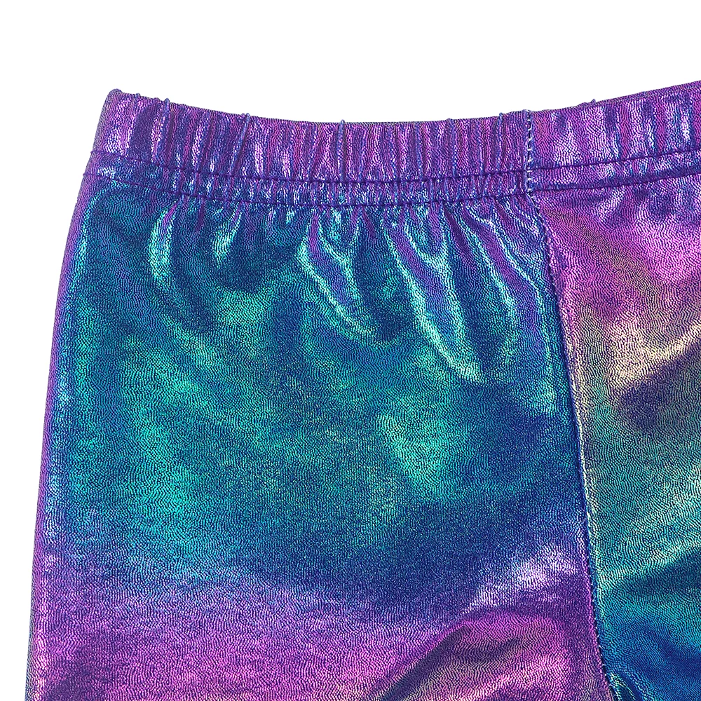 Leotardos de gimnasia para niñas con pantalón corto brillante - imagen 5