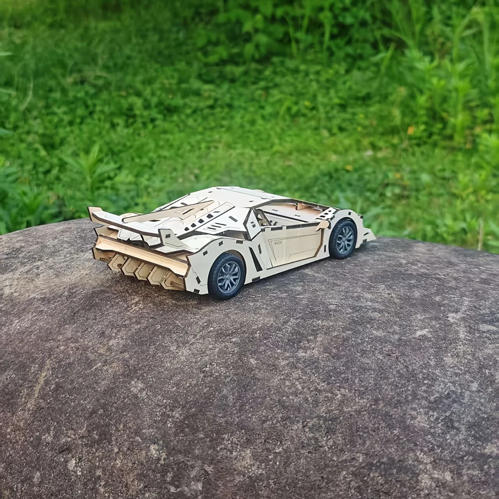 Rompecabezas 3D en madera con coches de carreras para niños - imagen 5