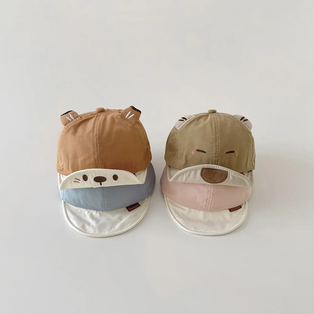 Gorra de béisbol bebé ajustable con orejas de oso dibujado - imagen 4