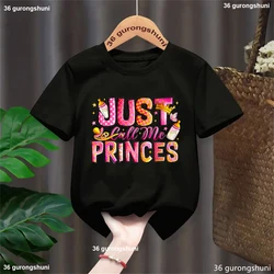 Camiseta manga corta Just Call Me Princes – Estampado kawaii verano para niña