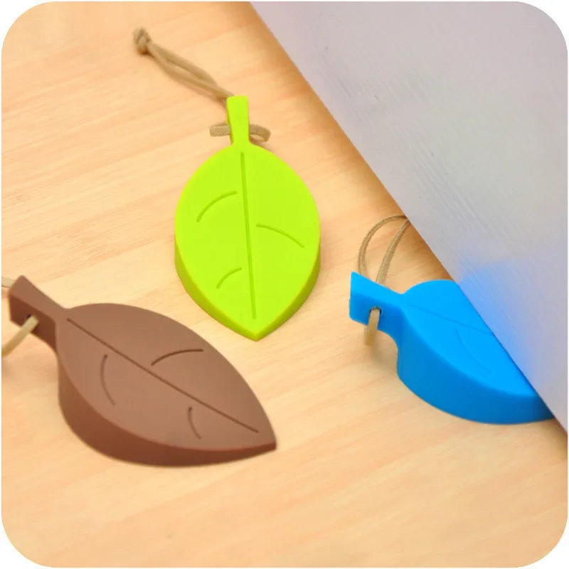 Tope de puerta de silicona antipellizcos para bebé - Forma hoja - imagen 3