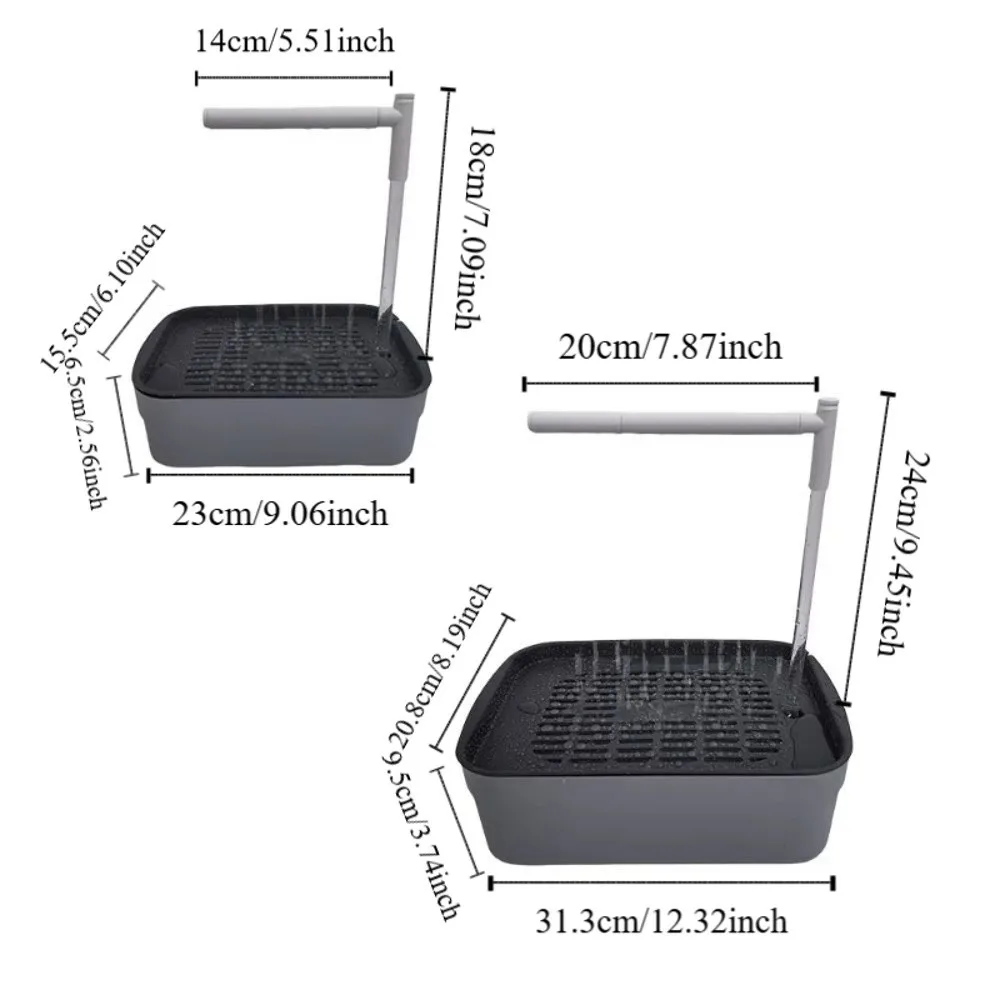Baño automático para pájaros de ABS con acabado gris y blanco