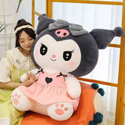 Peluche Kuromi Sanrio tamaño grande suave y acolchado para niños