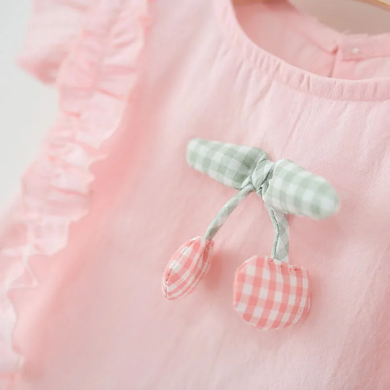 Vestido de verano de niña en algodón con sombrero solar - imagen 5