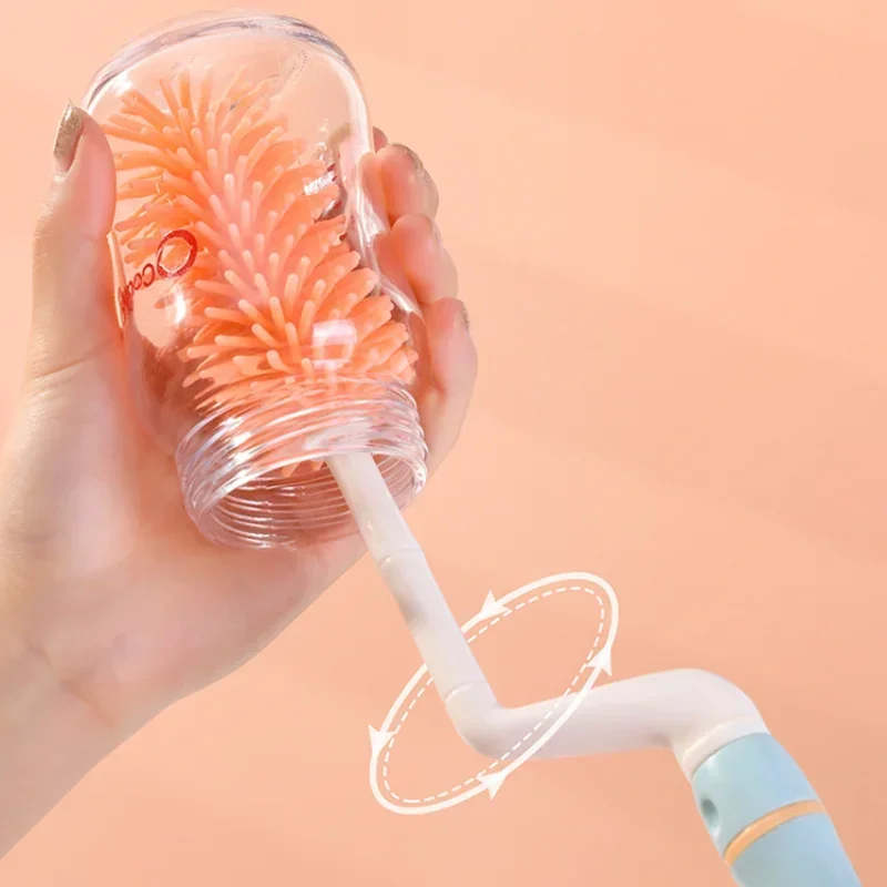 Cepillo limpiador para biberones de silicona – Mango giratorio 360 grados - imagen 2