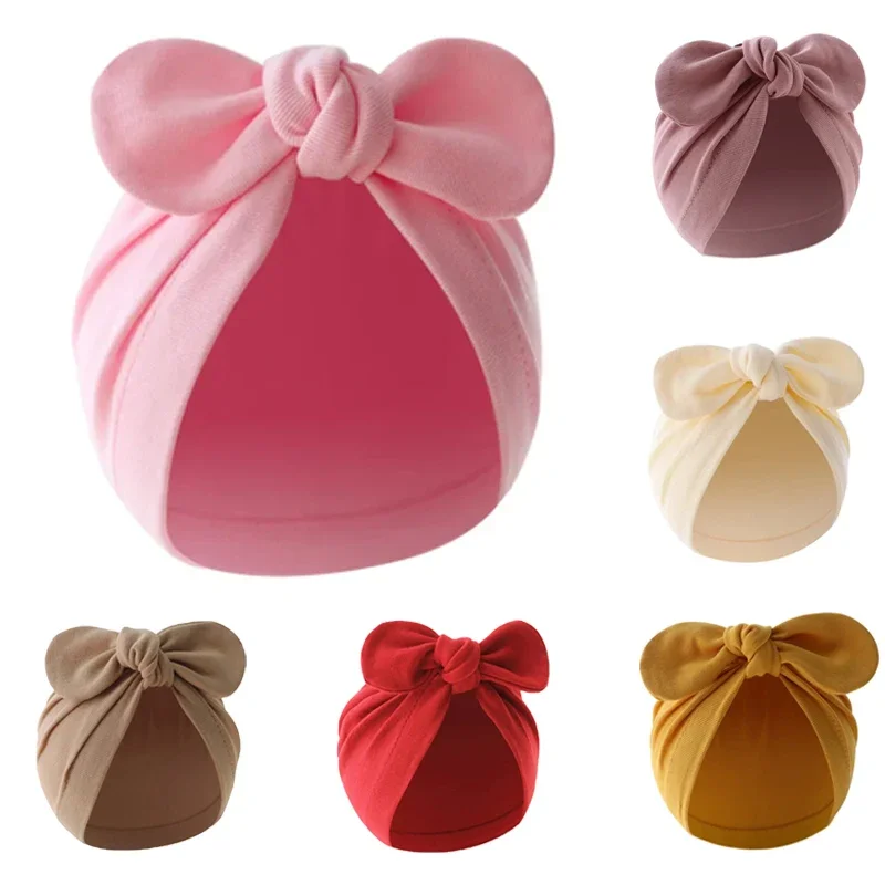 Gorro de algodón con lazitos para bebé recién nacido - imagen 5