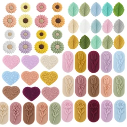 Cuentas de silicona para manualidades con flores en relieve