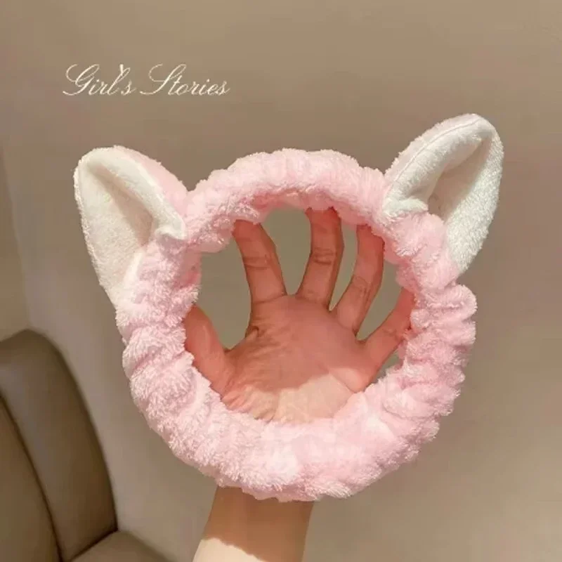 Diadema de lana con orejas gatunas coral suave y cómoda - imagen 5