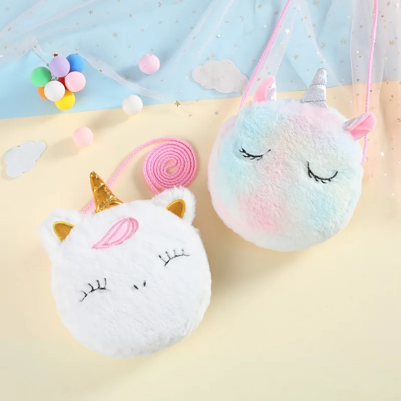 Bolso bandolera infantil con estampado de unicornio para niños y niñas