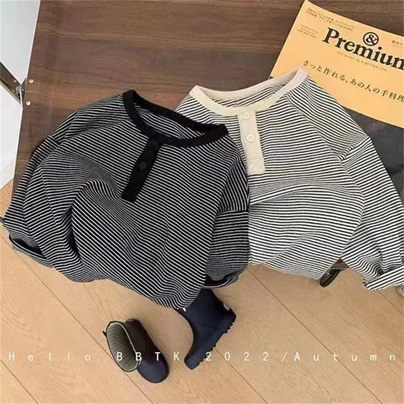 Camiseta manga larga de rayas para niño – Algodón transpirable - imagen 3