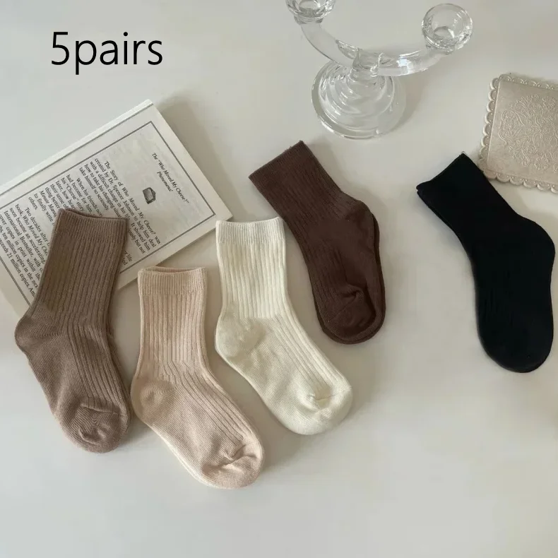Calcetines deportivos de moda para niños - Algodón suave café beige - imagen 4
