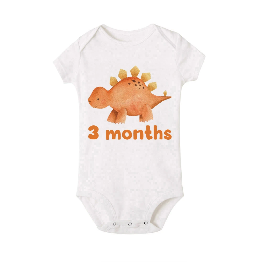 Body de dinosaurio para bebé – Diseño mensual para regalo de ducha - imagen 3